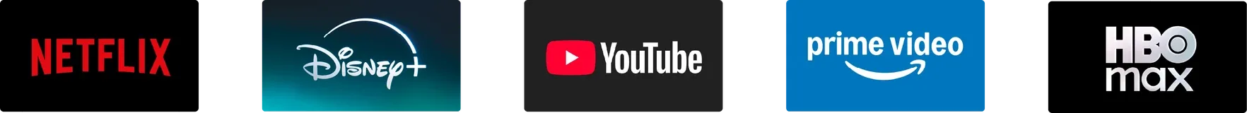 Netflix, Disney+, YouTube, Prime Video and HBO Max
